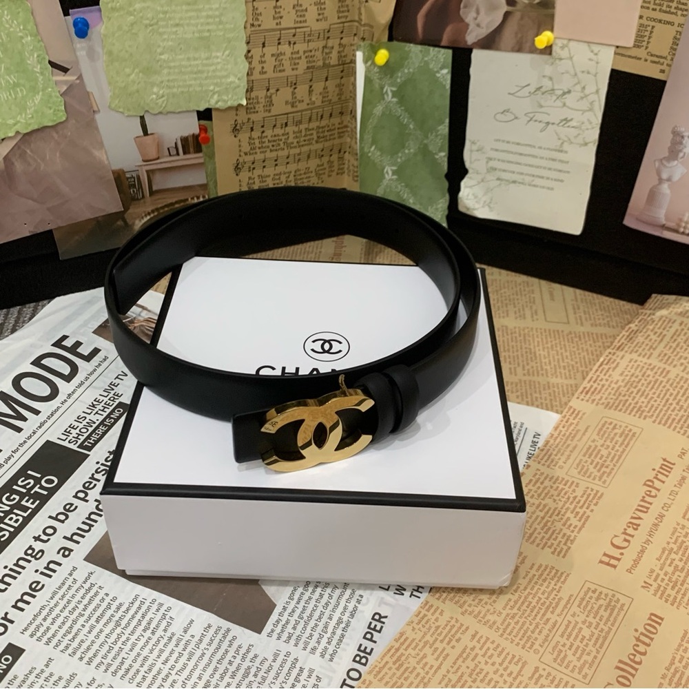 Chanel Women's Black Belt SZ 95 - Picture 4 of 4